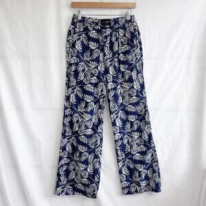 Ted Baker London Men’s Navy Leaf Print Cotton Pants Size L